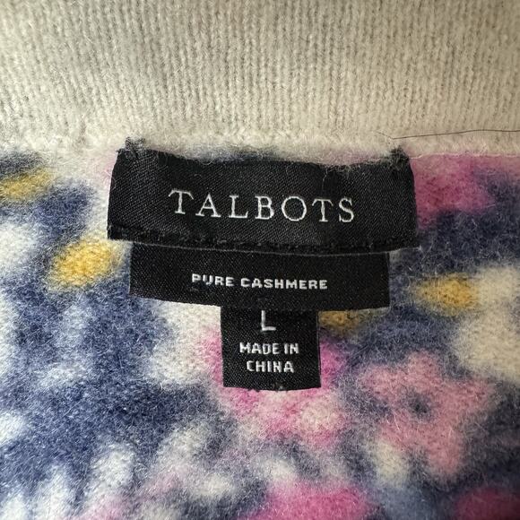 Talbots Cashmere Floral Sweater Size Large (Runs Small) - Picture 5 of 6